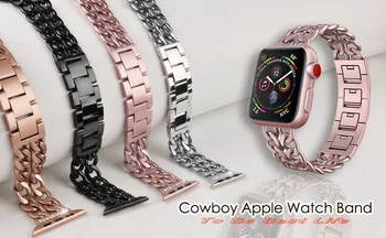 Banda de Acero inoxidable Para el Apple Watch Series 5 4 3 2 Banda de 38 mm 42 mm 40 mm 44 mm correa de pulsera Banda de Metal para el iWatch 5 4 3 2