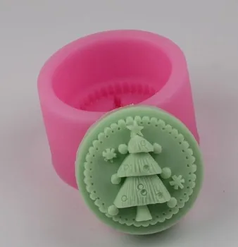 Árbol de navidad de Silicona Artesanal de Jabón de los moldes Manualidades DIY Molde para los regalos de jabón de forma