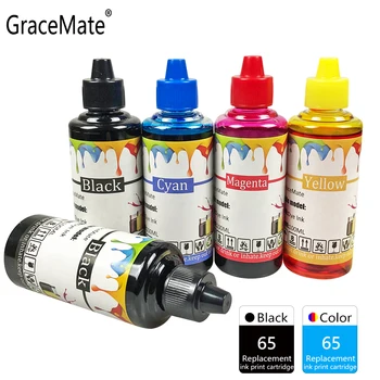 GraceMate Kit de Recarga de Tinta 65 Compatible para HP Envy 5000 5010 5012 5014 5020 5030 5032 5034 5052 5055 2620 2630 2632 Impresoras
