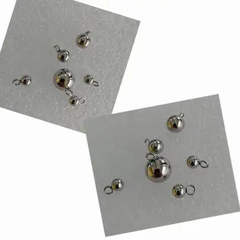 50PCS/lote de Bolas de Acero Inoxidable Encantos de la Ronda de las Gotas de Metal Color Plata Perlas con Lazo para DIY Collar Pulsera Colgante de la Joyería