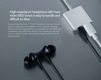 Xiaomi HIFI de DAC con Amplificador de Auriculares de Audio Portátil 600Ω de 3.5 mm USB Tipo C de Carga Rápida Adaptador de Grabación de Música de Equipo de Estudio