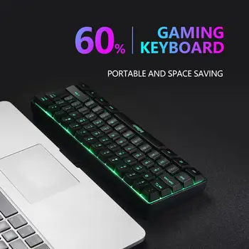 RedThunder 60% Wired Gaming Keyboard, RGB Retroiluminado Ultra-Compacto Mini Teclado Mecánico Sensación para PC, MAC, PS4 Gamer