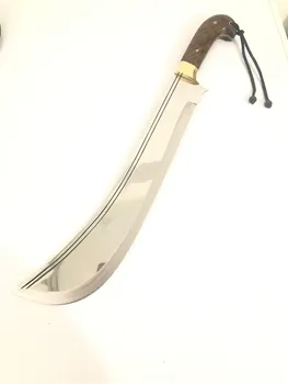 Hecho a mano kukri construidos en acero inoxidable 4116 camping cuchillo de supervivencia de nogal manejar la espada cimitarra gran espada hacha afilada de acero forjado machet