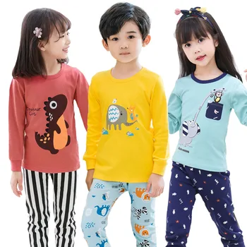 Nuevo Algodón Pijama Infantil, Ropa de Niño de dibujos animados de Pijamas Para Niñas Niños Niños Pijamas Traje de las Niñas de Bebé de la Ropa Pijamas Conjunto