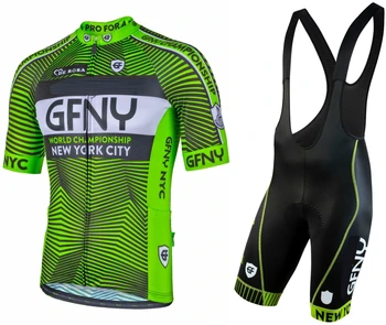 GFNY jersey de ciclismo 20D culotte verde Fluorescente de ciclismo MTB maillot ciclismo hombre de bicicleta de carretera de ropa réplica