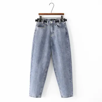 Toppies blue jeans pantalones de cintura elástica harén pantalones de cintura alta pantalones para mujer de ropas mujer pantalones