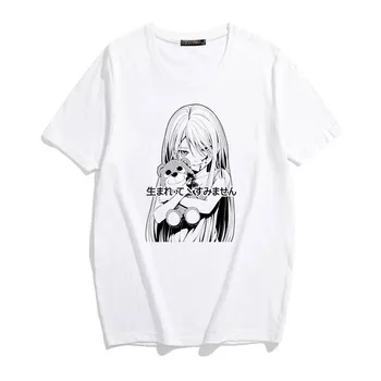 Punk Gótico Anime Camisetas Sueltas Harajuku Carta De Impresión De Verano Nueva Moda Femenina Casual Estética De La Muchacha De Dibujos Animados De Ropa De Mujer