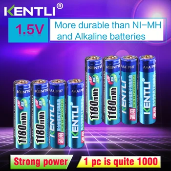 KENTLI 8pcs ningún efecto de memoria de 1,5 v 1180mWh AAA de litio del polímero li-ion recargable de baterías aaa de la batería para termómetro