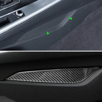 Coche de Fibra de Carbono Interior del Centro de Cambio de Engranaje del Panel de Control de Puesto de Lado de la Cubierta de la etiqueta Engomada de ajuste Para el Audi A4 B9 A4L 2017 2018