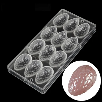 Policarbonato Molde de Chocolate,12pcs líneas Finas de Huevos DIY Molde de Chocolate hecha a Mano de formas para Chocolate,Molde de horno Herramientas