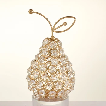 3D de Corte de Cristal de diamante de imitación de la Manzana Pera Ornamento de la Casa de la Boda de Escritorio Decoración de Regalos Decorativos para el Hogar Mesa de Oficina de Arte Figuritas