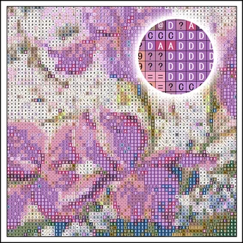 5D BRICOLAJE Bordado de Diamantes Lila Púrpura de la Flor del Diamante de la Pintura de punto de Cruz de la Plaza de diamantes de imitación Mosaico de la decoración del hogar de regalo