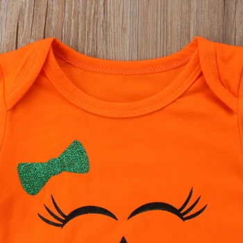 Halloween Bebé Recién Nacido Niña Sonriente De La Cara Mameluco De Tops De Tul Vestido De Trajes De Ropa