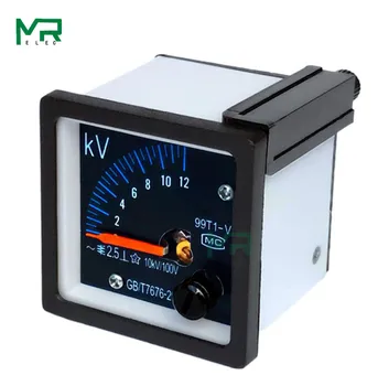 Nueva 99T1-v puntero AC voltímetro AC100V pantalla 0-10kv instrumento de medición de alta tensión de ingeniería panel