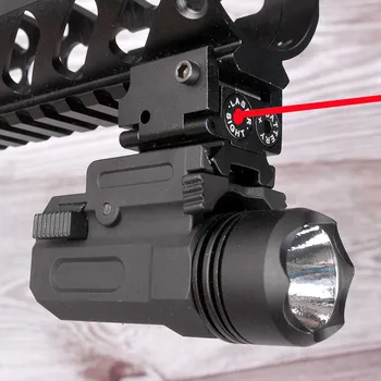Punto rojo mira Láser Táctico de Airsoft Pistola Linterna Combo LED Táctica de Arma de fuego de la Antorcha para Rail de 20mm Glock 17 19 18C 24 P226