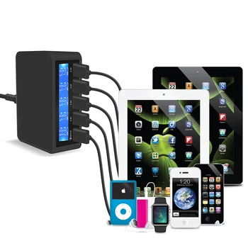 ILepo Negro/Blanco QC3.0 USB Cargador US/EU/UK Plug 50W Inteligente de carga 5V3A 9V2A 12V1.5A Para Iphone iPad Cargador Rápido de la Pantalla LCD