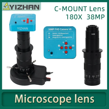 Más reciente 2K 38MP HDMI USB Electrónica Industrial de Vídeo Digital Microscopio Con Cámara de 180X Ajustable de zoom de la lente Para la Reparación del Teléfono