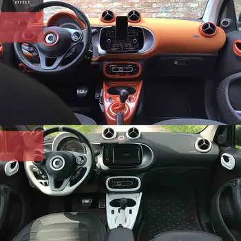 PARA los Nuevos smart 453 fortwo smart forfour color Naranja volante ABS Cromo cubierta logotipo de anillo de coche auto accesorios