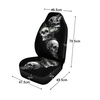 3D Impresión de Cráneo Frontal del Coche Cubierta de Asiento de Coche Universal del Asiento Protector de Asiento Amortiguador de Cubierta Completa Para la Mayoría de Coches para los SUV de los Accesorios del Coche