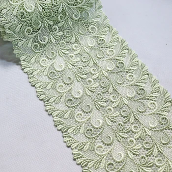 1 Medidor de Hojas de color Verde bordado de la tela de Encaje con Adornos de encaje DIY costura turbante de la falda de la cortina de sofá guipure adornos manualidades decoraciones
