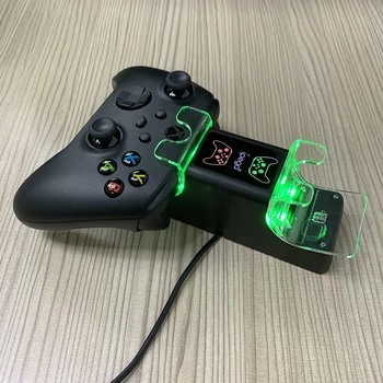 Doble Controlador Inalámbrico Cargador para Xbox Serie X S Gamepad Estación de Carga con Baterías y Cable USB Soporte de Carga