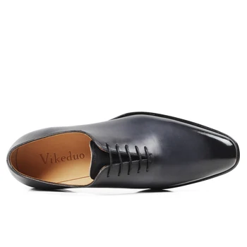 Vikeduo 2020 Nuevas Hechas A Mano Del Diseñador De Calzado De Moda Gris De La Boda Masculinos Zapatos Oxford De Piel De Becerro De Cuero Genuino De La Pátina De Los Hombres Zapato De Vestir