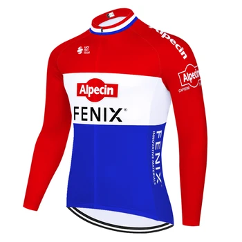 2020 equipo de alpecin fenix ciclismo jersey de los hombres de invierno de verano de manga larga jersey bicicleta de bicicleta de montaña Transpirable maillot largo ciclismo