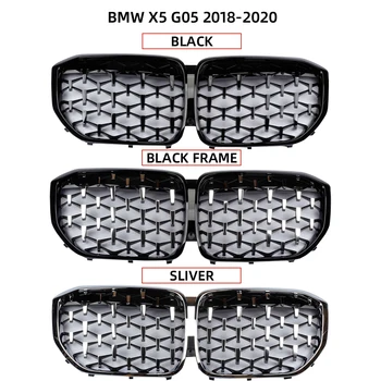 Auto del Parachoques Delantero de la Parrilla de Riñón Parrilla de Diamante Para BMW X5 G05 2018-2020 Coche Estilo de Carreras de Parrillas Medio Rejillas de Coche Accesorios