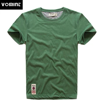 VOMINT Nuevo Hombre de Manga Corta T-shirt de Impresión T-Shirt de Algodón Multi Color Puro Hilos de Fantasía Camiseta macho de color gris verde lblue