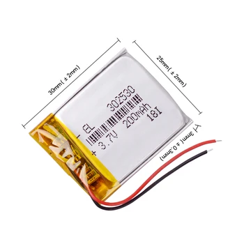 302530 3.7 V 200mah Batería de polímero de Litio para reproductor de mp3 llavero rojo escorpio premium st alarma, navegador