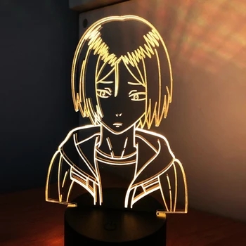 3d Lámpara de Anime Haikyuu Nishinoya Yuu Figura para Niños Niño Dormitorio Decoración de la lámpara de noche Rgb Colorido Escritorio Led Luz de la Noche del Manga de Regalo