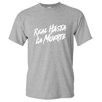 2020 Moda Casual T-shirt Hombres/Mujeres Reales Hasta La Muerte Letra Impresa O-Cuello de la Ropa de Hip Hop Camiseta de Algodón Unsiex camiseta