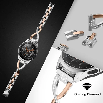 Toyouths Bling Rhinestone Correa Para Samsung Galaxy 42mm Reloj de 20mm de Reemplazo de las Mujeres Bandas de Metal para la Galaxia Activa 2 de 40 mm, de 44 mm