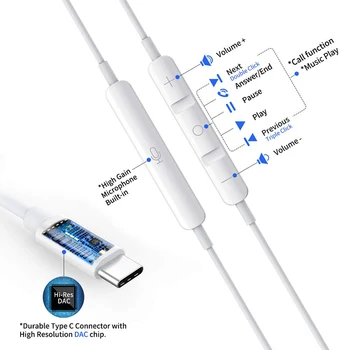 USB Tipo C de Google chip Auriculares magnéticos de los Deportes de auriculares Estéreo con Cable de control para HUAWEI P30 Mate 20 Pro de Xiaomi 8 de Samsung