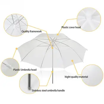 33in 83 cm de Aluminio Eje Ligero de Fotografía Foto Flash de Estudio Difusor Translúcido Suave Paraguas de Luz Blanca