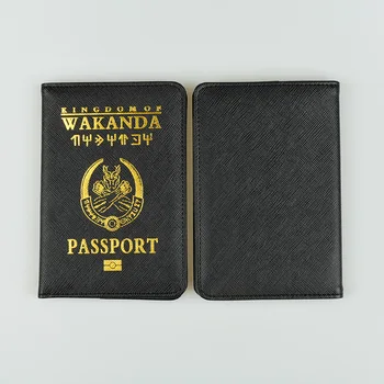 DIKEDAKU Wakanda Titular del Pasaporte Rfid Cruz Patrón de Cuero de la Pu de la Cubierta del Pasaporte Asgard Pasaporte Carteras Bolso de Envío de la Gota