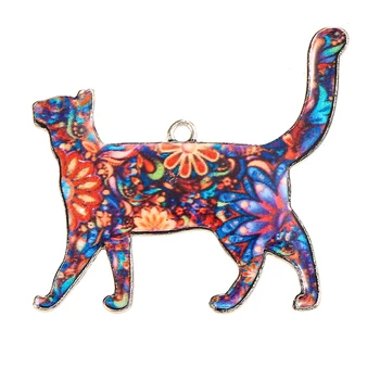 YEYULIN 10pcs perro gato Color de la Aleación del Esmalte de los animales Encanto Colgante De Collar de la Pulsera de la Joyería de BRICOLAJE Pendiente de Resultados