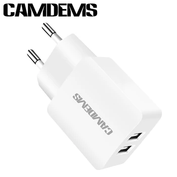 CAMDEMS 5V 2A CA Enchufe de la UE Adaptador de Viaje Portátil cargador de Pared Cargador USB Para Samsung S6 S7 LG G5 G4 Para Xiaomi Note3 Para Lenovo