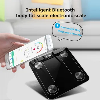 Recargable Inteligente Escala de las Grasas de Cuerpo Inalámbrico Escala de Peso de la Composición del Cuerpo del Analizador de LED Digital Con Aplicación de teléfono Inteligente Bluetooth Nuevo