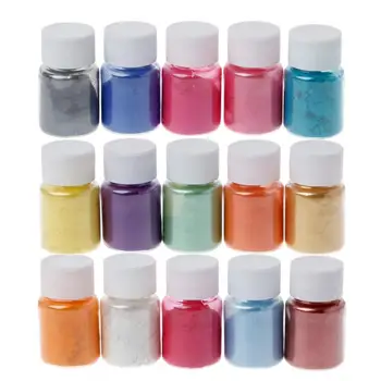 15 Colores Mica En Polvo De Resina Epoxi Tinte Pigmento De La Perla Natural De Mica Mineral En Polvo De Nueva 2019