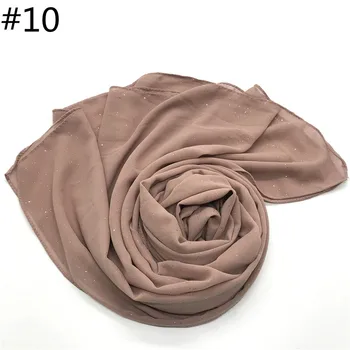 La moda de la burbuja de la gasa de la bufanda de brillo brillo musulmán hijabs de alta calidad chal