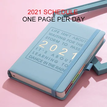 Agenda 2021 Cuaderno A5 Espesar Organizador, Planificador Diario Los 365 Días Del Calendario Bloc De Notas Vendaje Semanal Mensual Diario Papelería Nueva