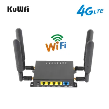 KuWFi OpenWRT 4G Router Wifi CAT4 Inalámbrico de 150Mbps CPE Router Desbloqueado SIM 4G Wifi Con el Puerto de USB &4*5 dbi Antenas de Alta Ganancia