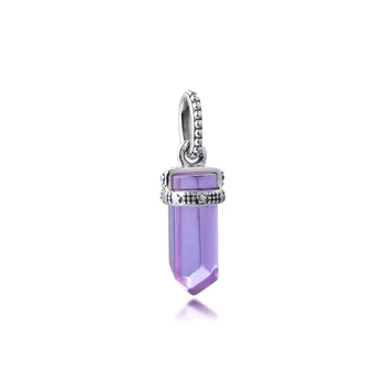 El Día de san valentín Púrpura Amuleto Colgante de la Plata Esterlina de la Joyería se Adapta Original, el Encanto de la Pulsera & Collar de Mujer de BRICOLAJE de Bolas