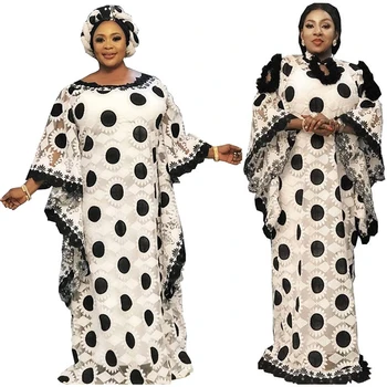 MD Encaje Vestidos para Mujeres de Talla Plus Amplio Manto Femme de la Moda Africana Vestido Dashiki de Flores Bordadas Kaftan Vestido de Musulmán Abaya