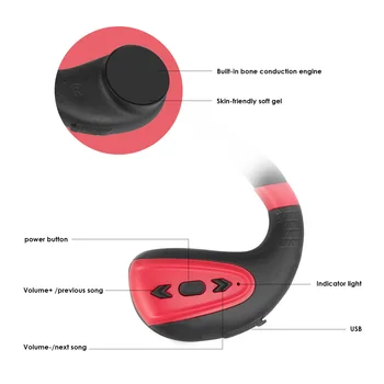 S. Desgaste 8G equipo de alta fidelidad Reproductor de MP3, Auriculares IPX8 Impermeable de Auriculares de Conducción Ósea Auricular Deporte al aire libre de la Natación de los Auriculares Dropshipping