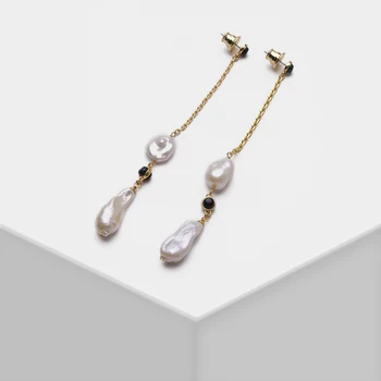 Amorita boutique Simple y natural a largo de la perla pendientes de la gota