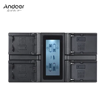 Andoer NP-FZ100 Pantalla LCD de 4-Canal de la Cámara Digital Cargador de Batería para Sony A7III A9 A7RIII A7SIII Cámara Cargador de Batería