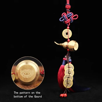Nudo Chino Feng Shui Decoración Budista Seis MantrasWu Lou Hu Lu Aleación De Cobre Calabaza Amuleto De La Decoración Del Hogar Accesorios Vintag
