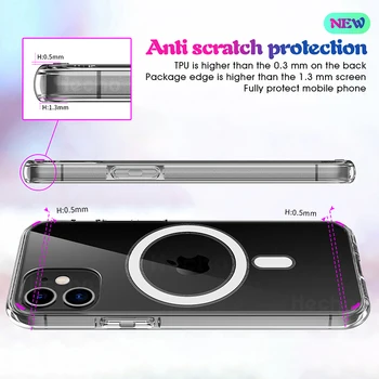 Magnético Caso Para el iPhone 12 Pro Max 12 mini Series de Caso Para la Carga Inalámbrica Fortalecer el Imán de la Bobina de Seguro la Plena Protección de la PC+de TPU